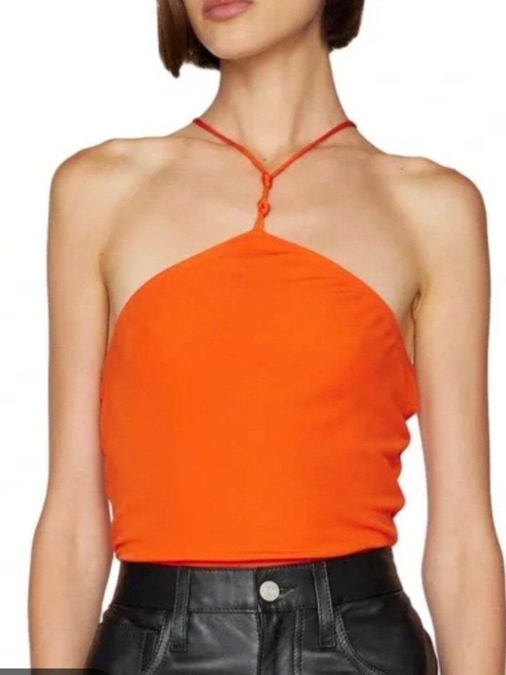 Frame 100% viscose Strappy Orange bodysuit Sz S